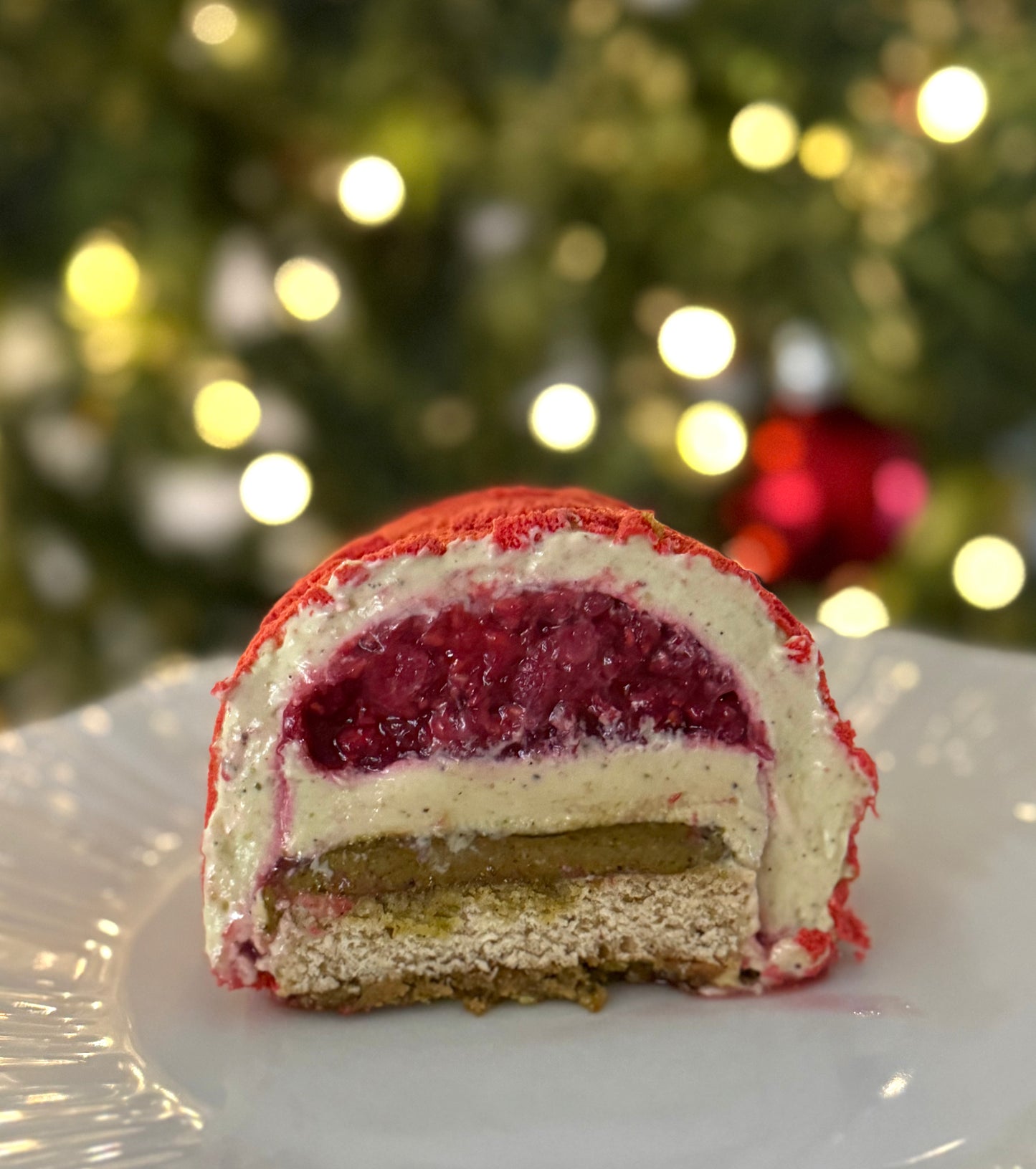 Bûche framboise pistache 8pers